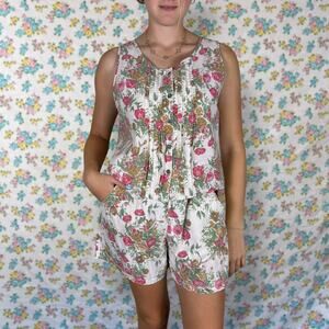 Vintage 90s bonjour floral 2 piece short set size Small